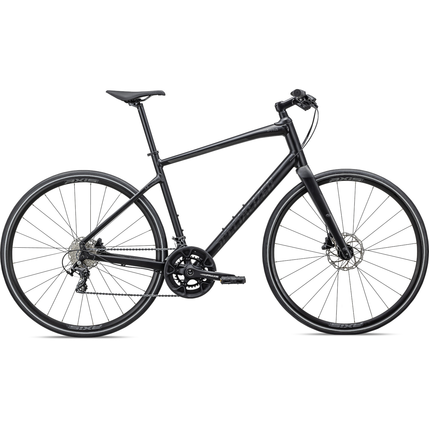 90922-51-sirrus-40-blk-smk-01-1346389.jpg Specialized SIRRUS 4.0 - Fitness Bike - 2022 - satin black /smoke / black reflective - Image 1
