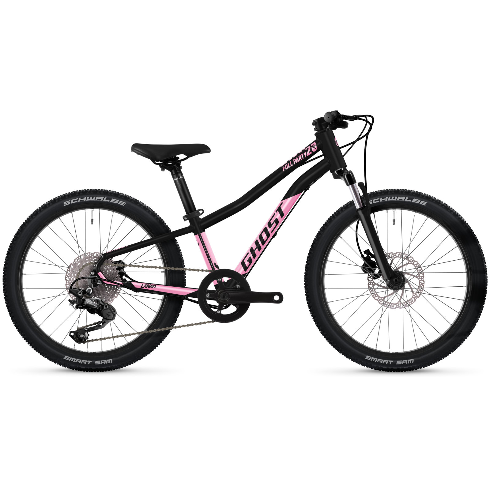 93la1203-ghost-20-lanao-20-fullparty-al-blk-pink-1094588.jpg Ghost LANAO FULL PARTY - 20" Kids Bike - 2024 - metallic black / pink shimmer glossy - Image 1