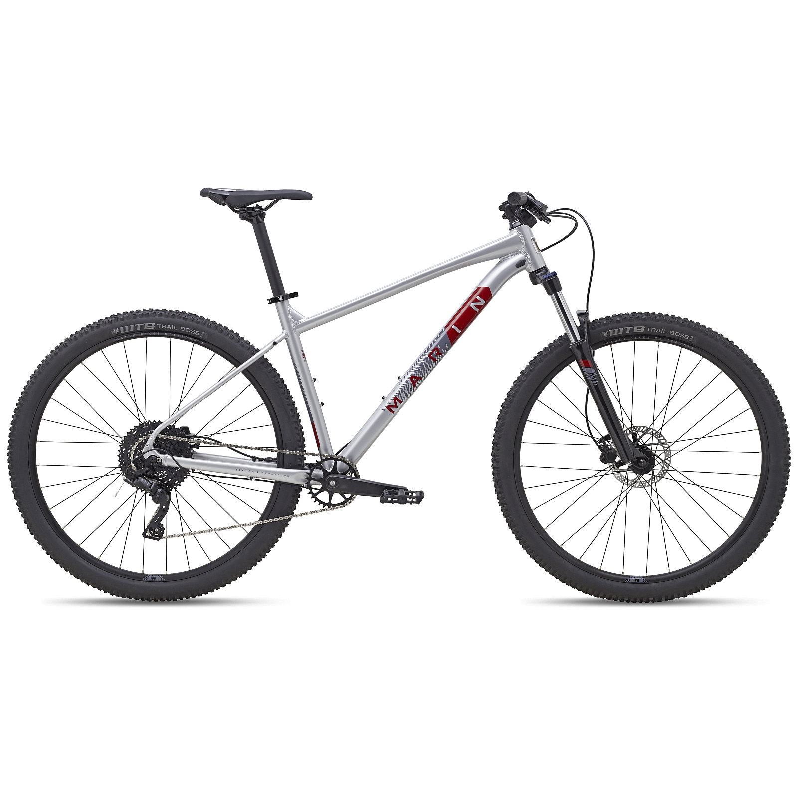 bobcat-trail-4-polish-silver-dark-red-1-1277650.jpg Marin BOBCAT TRAIL 4 - 27.5" Mountain Bike - 2023 - polish silver - dark red - Image 1