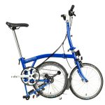 Brompton C Line Utility - 3-Speed - Mid Bar - Standard Seatpost - 16" Folding Bike - 2022 - picadilly blue matt - Image 2