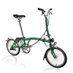 Brompton C Line Utility - 3-Speed - High Bar - Telescopic Seatpost - Dynamo - 16" Folding Bike - 2022 - racing green matt