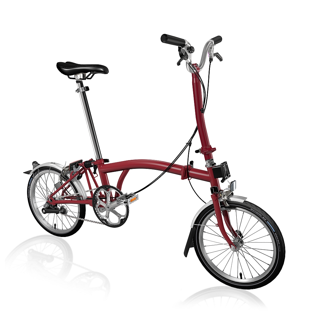 c-line-utility-3-speed-high-bar-telescopic-seatpost-house-red-matt-1-1217814.jpg Brompton C Line Utility - 3-Speed - High Bar - Telescopic Seatpost - 16" Folding Bike - 2022 - house red matt - Image 1