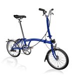 Brompton C Line Utility - 3-Speed - High Bar - Telescopic Seatpost - 16" Folding Bike - 2022 - picadilly blue matt