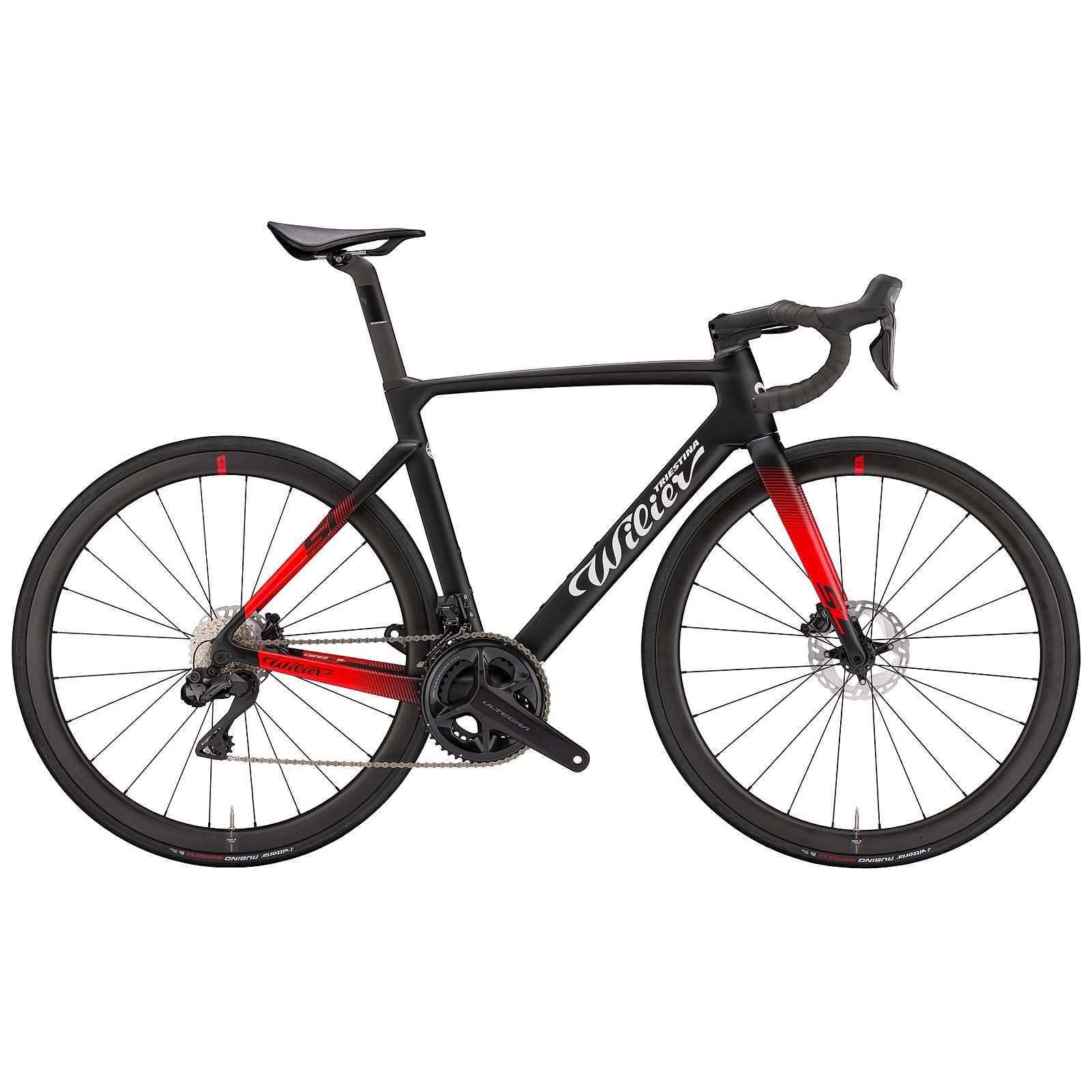 cento10-sl-black-red-matt-1311128.jpg Wilier CENTO10 SL Disc - 105 Di2 - NDR38 - Carbon Roadbike - 2023 - black red matt - Image 1
