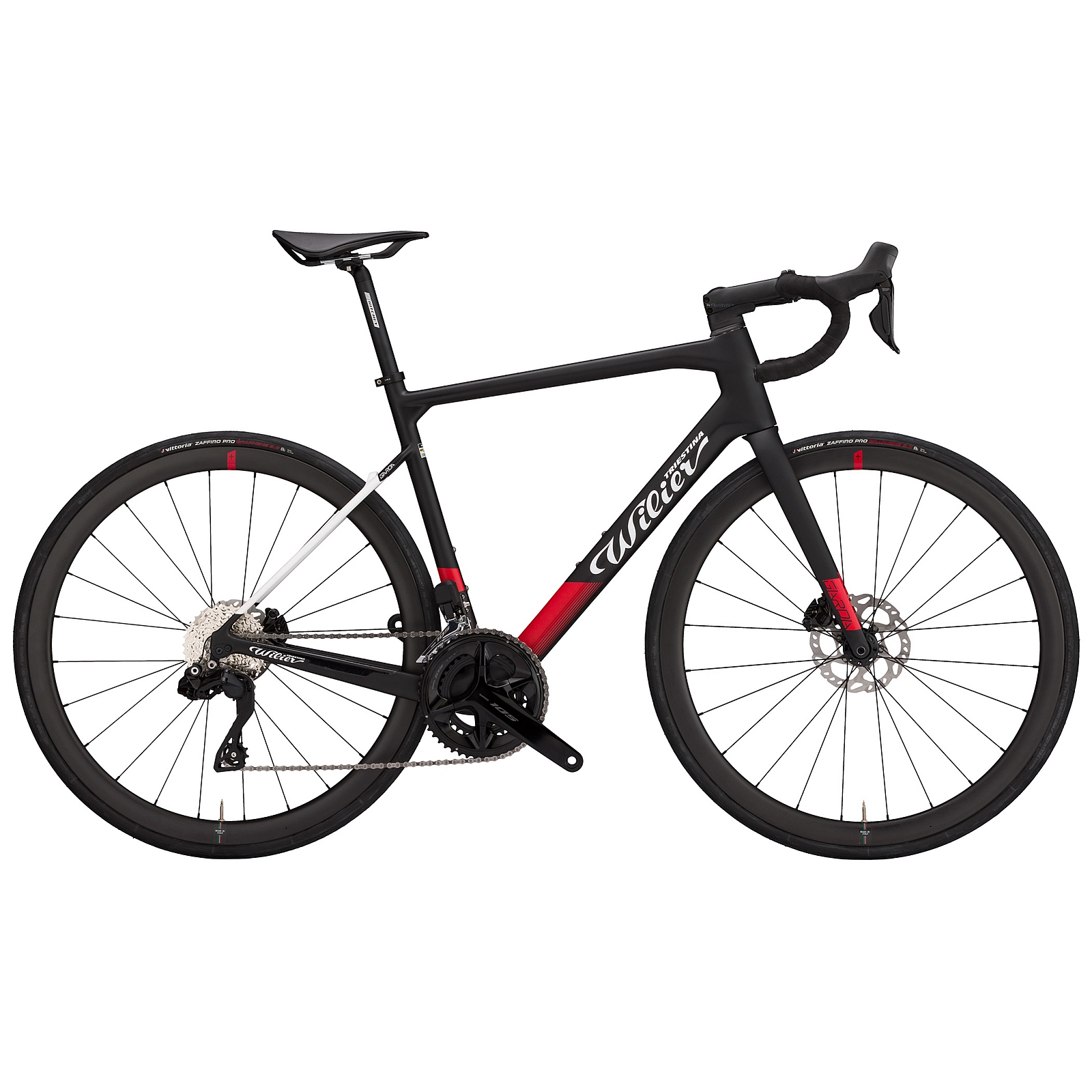 garda-105-di2-black-red-1309813.jpg Wilier GARDA Disc - 105 Di2 - NDR38 - Carbon Roadbike - 2023 - black red matt - Image 1